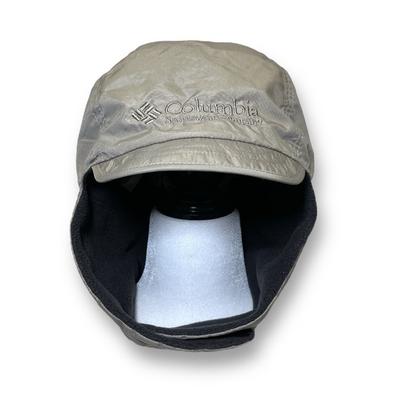 Columbia Fleece Lined Nylon Winter Hat With Ear Flaps Beige Size XL Unisex - Picture 3 of 14